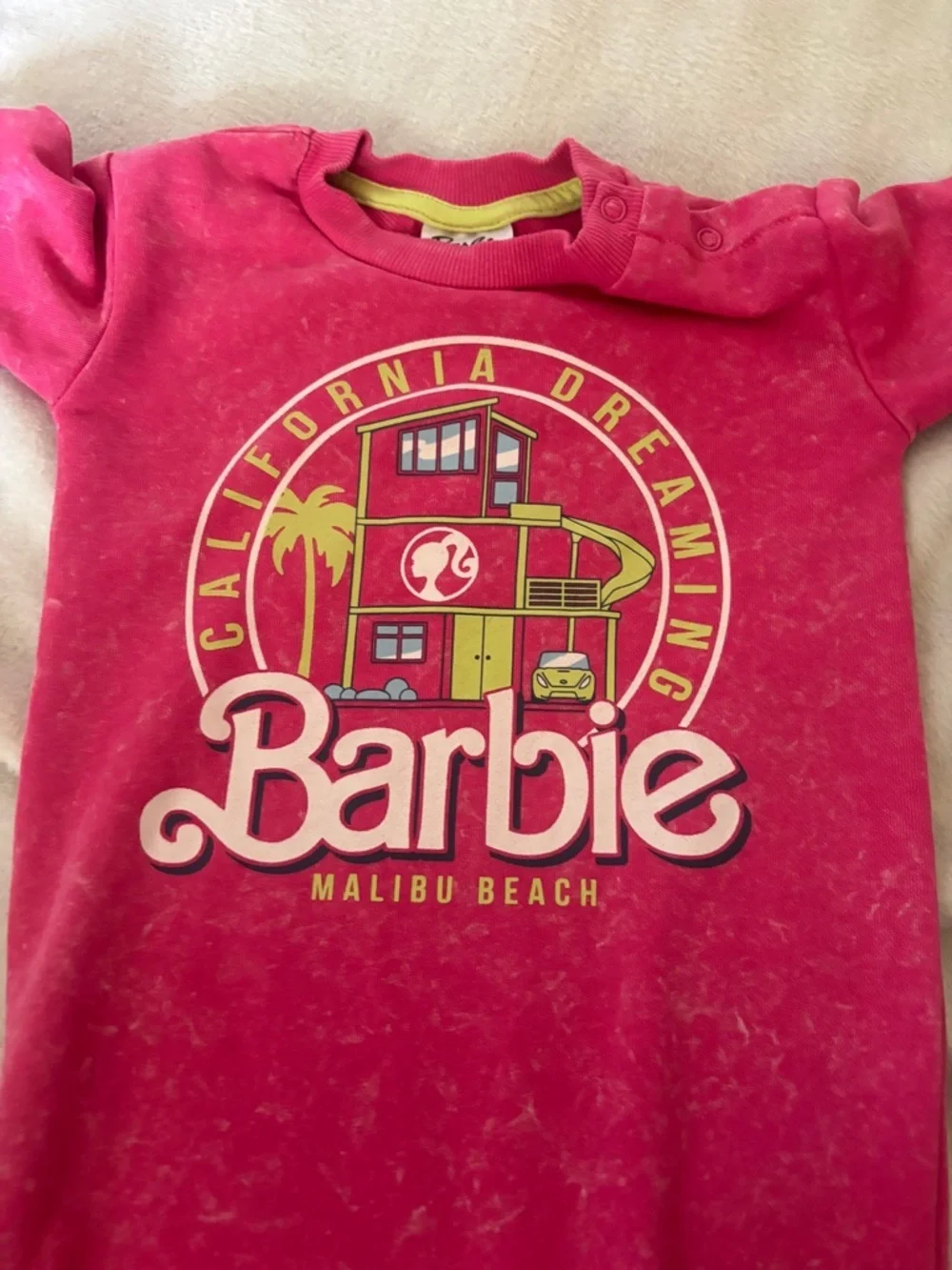 Barbie Baby Girl Romper 18M Pink Acid Wash One Piece Y2K Vintage Style